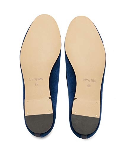 Image of Journey West Women's Velvet Loafer Flat with Embroidery Velvet Slippers