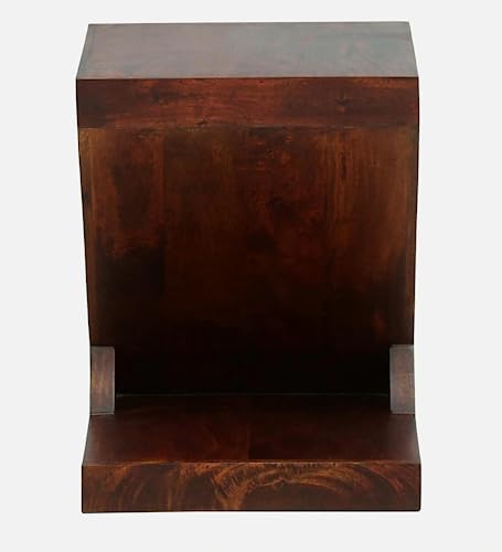 Image of Hazel Solid Wood End Table - Premium Designer Side Table for Living Room and Bedroom - Honey Finish, Solid Mango Wood Construction Ideal for Home Decor