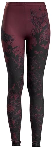Black Premium by EMP Damen dunkelrote Leggings mit Allover-Print XS
