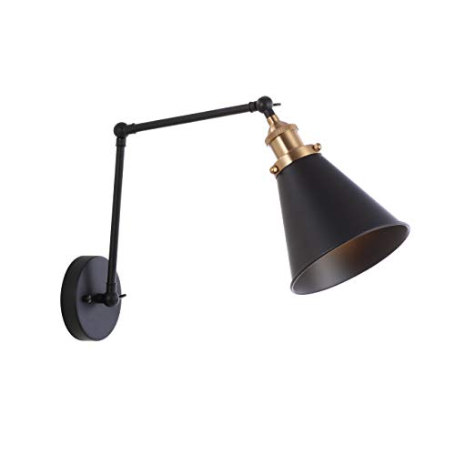 Image of JONATHAN Y Rover 1-Light Wall Sconce 7 inch, Black /Brass Gold