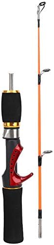 52cm Ice Fishing Rod Pole Two Sections Three Ring Fiber Material Fishing Rod Lotus Interface Rod Fishing Accessory
