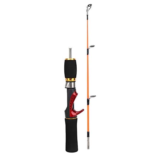 52cm Ice Fishing Rod Pole Two Sections Three Guide Ring FRP Fiber Material Fishing Rod Lotus Interface Rod Fishing Accessory