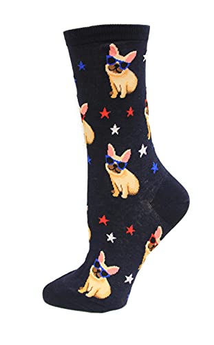 Hot Sox Womens French Bulldog Crew Socks