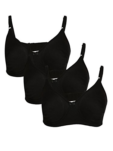 Image of Clovia Women's Pack of 3 Cotton Rich Non-Padded Wirefree T-Shirt Bra in Multicolor