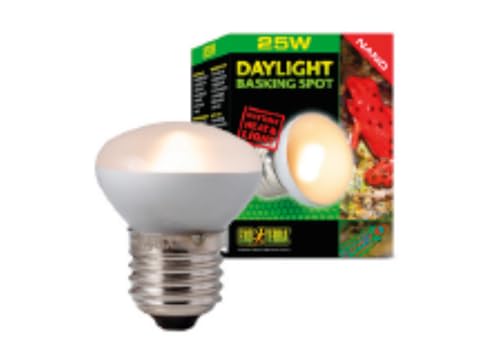 Exo Terra Daylight Basking Spot NANO, Tageslichtlampe, für den Gebrauch im Exo Terra Reptile Dome Nano, 25W, Fassung E27, 1 Stück (1er Pack), Silber