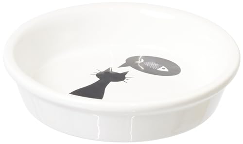 Trixie Slim Miska Ceramiczna dla Kotów, Biały/Czarny, 0.25 l
