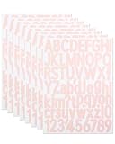 1.5 Inch Letter Stickers, 544 Pieces Alphabet Number Symbol Stickers for Scrapbooking, Sign, Water Bottle, Self-Adhesive Vinyl Letter Sticker Decals for Arts&Crafts - 8 Sheets,Pink