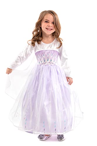 Little Adventures Deluxe Ice Queen Coronation Dress up Costume - Machine Washable Child Pretend Play and Party Dress