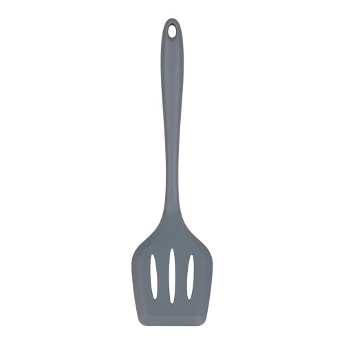 Tala Grey Silicone Slotted Turner - Heat Resistant to 240°C, Perfect for Serving Sauces and Soups, Dishwasher Safe for Non-Stick Cookware