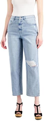Style & Co. Womens Curvy Fit Straight Cropped Mom Jeans