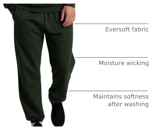 Image of Fruit of the Loom Eversoft Fleece Elastic Bottom Sweatpants with Pockets, Relaxed Fit, Moisture Wicking, Breathable