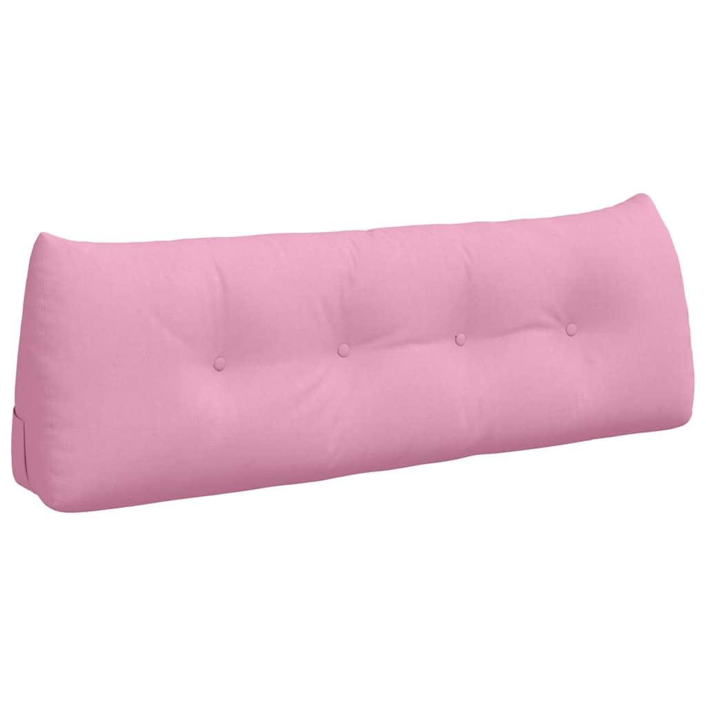 Moderno cuscino per la schiena rosa, 140 x 24 x 50 cm, in tessuto vellutato con design ergonomico e imbottitura in poliestere, con cerniera per una facile pulizia, ideale