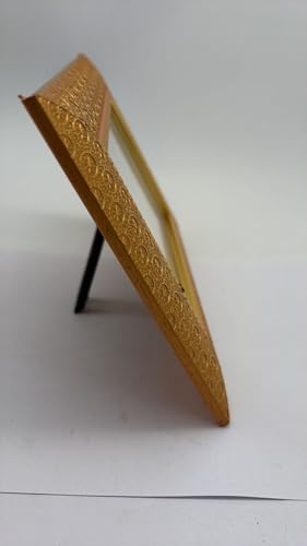 Image of Vintage Gulley Photo Frame with Stand|4 inch x 6 inch, Gold color Design I Horizontal