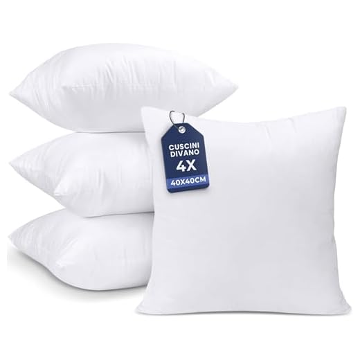 Utopia Bedding Set di 4 Cuscini, 40 x 40 cm Imbottitura per Cuscini, Cuscini Divano, Cuscino Interno (Bianco)