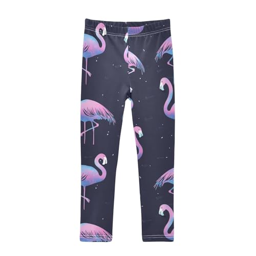 Flamingo Girls' Leggings Toddler Doodles Kids Yoga Pants Dance Active Tights 4T