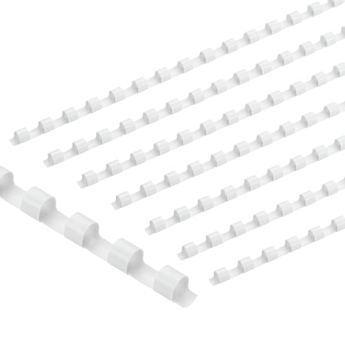 Peignes de reliure en plastique 21 anneaux PATIKIL blanc de 6 mm pour feuilles de papier