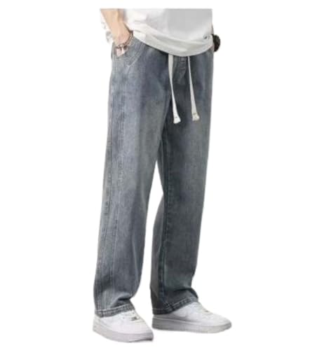 Vaqueros de verano para hombre, estrechos y anchos, estilo retro americano, Retro Blue, 4XL