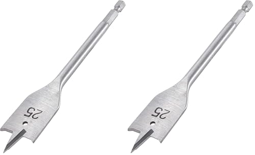 Image of Trend Snappy 25mm Diameter Flat Bit with Centre Point & Cutting Spurs for Fast Drilling in Timber, SNAP/FB/25 (Pack of 2)
