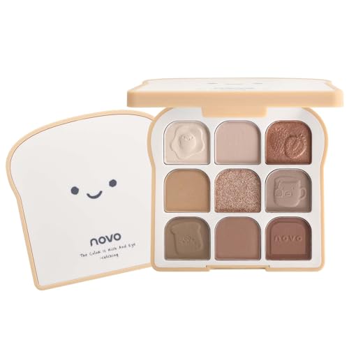 Lidschatten Palette: Professionelle Make-up-Palette mit 9 Farbtönen, Natürlich Lidschattenpalette, Glitter Lidschatten Palette, Hochpigmentiert, Ideal für den Alltag (03# Warm Neutrals)