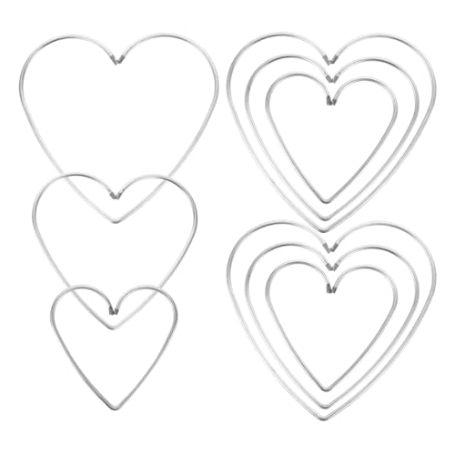 Lot de 9 anneaux attrape-rêves en métal en forme de cœur pour mariage, Saint-Valentin,...