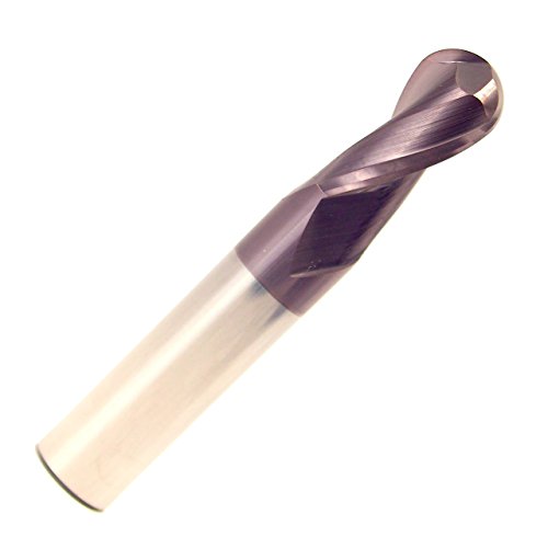 Image of Drill America CBD 20.00mm Carbide End Mill 2 Flute 38.00mm Flute Length 100.00mm Overall Length TIALN Single End Ball