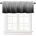 Zadaling Valance Curtain for Kitchen, Ombre Black Grey Window Valance for Living Room Scroll,Rod Pocket Valances for Bedroom Decor,Window Treatment Valance 1 Panel 18