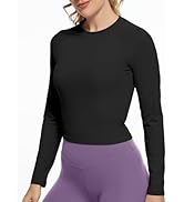 GGOV Womens Long Sleeve Crop Workout Tops Yoga Cropped Top Gym Shirts Athletic Clothes Slim Fit