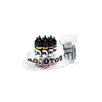 Molotow One4All 30ml Acrylic Paint Refill Professional Starter Kit 10 colors for Markers, Mops, Airbrush, Brushes and more