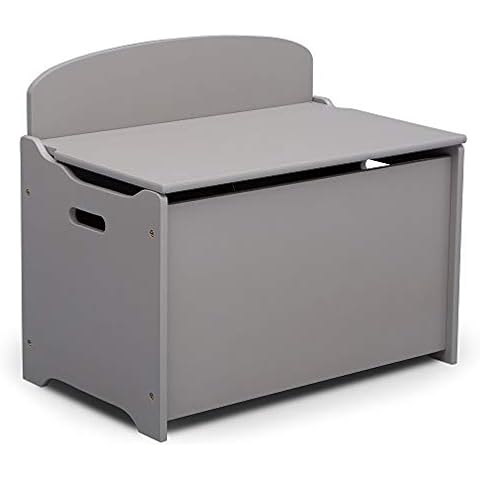 My Size Deluxe Wooden Toy Box Grey Cover