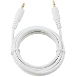 Wideskall 20 Feet 3.5mm Gold Plated Male to Male Aux Stereo Audio Cable (White)