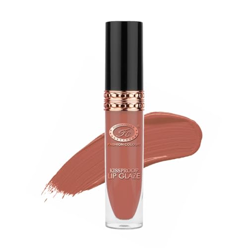 Image of Fashion Colour Kissproof Lip Glaze Lipstick | Up to 12 Hours Stay | Velvet Texture | Non-Transfer Waterproof | Highly Pigmented | For Women | 7g (Bronx)