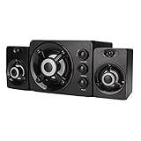 【Contrôle du volume convivial】 – Profitez personnalisation précise du son grâce à notre système de contrôle du volume intégré, doté de trois boutons séparés pour un réglage facile. Les commandes indépendantes de volume des aigus et des basses vous permettent d'adapter le son à votre goût, que vous souhaitiez des basses puissantes pour vos morceaux préférés ou des aigus pour des dialogues clairs. Ce contrôle garantit que vous aurez toujours le mix pour toutes les occasions, d'un simple