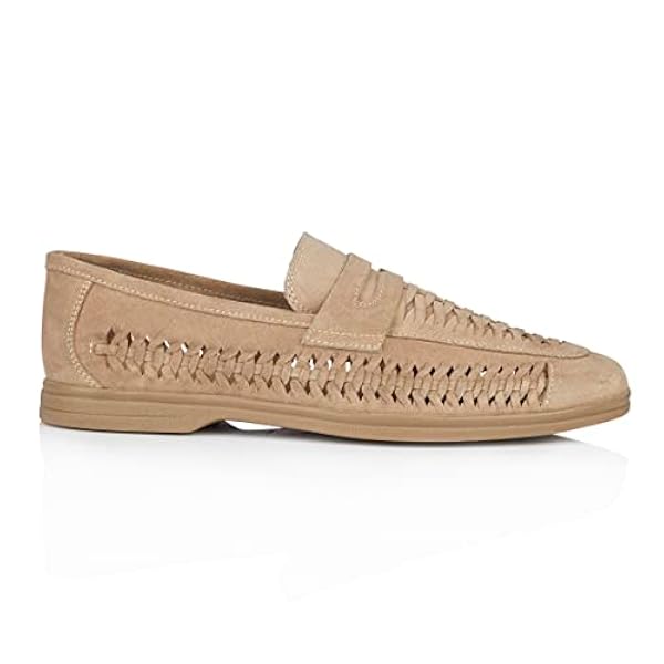 Silver Street London Hombres Perth Ante Mocasines Zapatos de Casuales Slip On cómodo Loafer con Paneles Tejidos