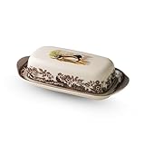 Spode Woodland Butter Dish with Mallard Design – Fine Porcelain Covered Server for Dining & Entertaining – Timeless Wildlife Motif, Country-Inspired Table Décor for Home & Holiday Displays