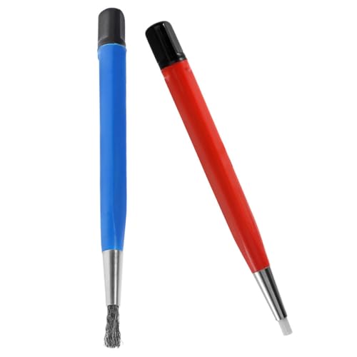 Veemoon Cepillo Rascador para Electrónica y Joyería 2 Piezas Azul y Rojo, Pincel para Rascar Relojes y Monedas, Limpieza Delicada y Compacta para Uso Industrial y Científico