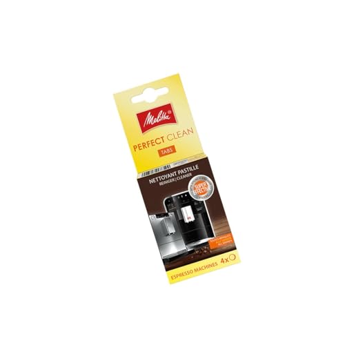 Melitta Perfect Clean Reinigungstabs für Kaffeevollautomaten & Espressomaschinen hochwirksame Reinigungstabletten entfernt Kaffeefette & Rückstände 4 Tabs