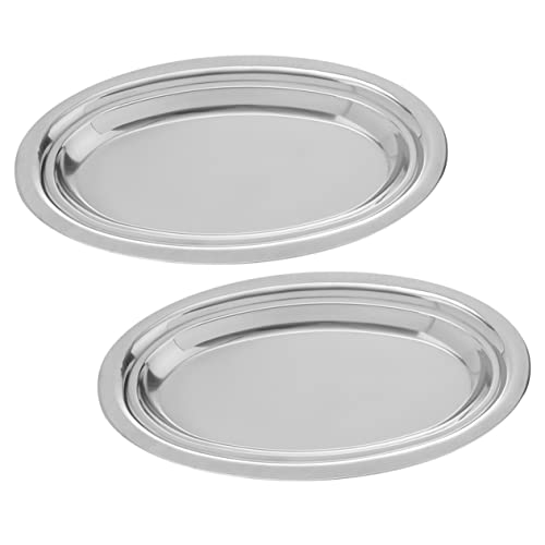 Healeved 2 Piezas Placa contenedores para Comida Fuentes metalicas para Servir decoración bandejas de Cubitos de Hielo Plato de Cocina Plato de Almacenamiento de Alimentos multifunción