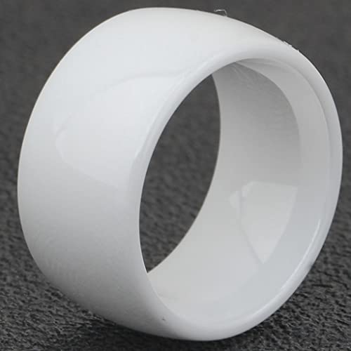 12mm High Polished Classic Simple Plain White Ceramic Wedding Band Ring2