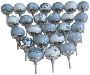 ATCUSA Door knobs (Pack of 25 - Grey & White Painted knobs)
