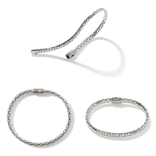 John Hardy Dot Collection, Women's Bracelet, 4.5MM 925-Sterling Silver, Luxury Women's Wrist Bracelet with Pusher Clasp2