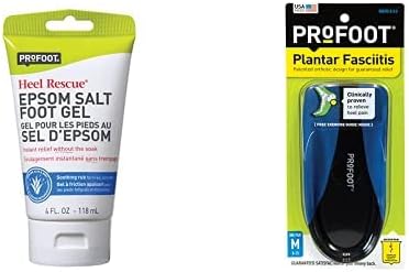 Profoot Epsom - Gel de sal para pies, plantillas ortopédicas de 4 onzas para fascitis plantar y dolor de talón, hombres 8-13, 1 par disponible en Yaxa Costa Rica
