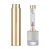 Lusiyi 5ML Refillable Perfume Atomizer Bottle for Travel, Portable Cologne Atomizer, Pocket Perfume Spray (Gold)