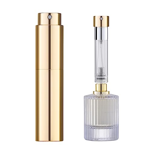 Lusiyi 5ML Refillable Perfume Atomizer Bottle for Travel, Portable Cologne Atomizer, Pocket Perfume Spray (Gold)