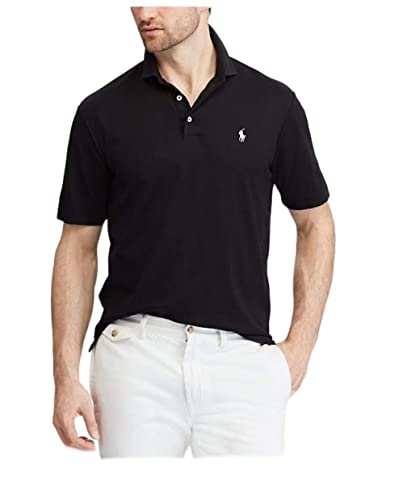 Polo Ralph Lauren Mens Pima Soft Touch Interlock Polo Shirt (M, Polo Black)