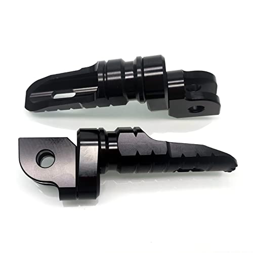 Image of MZS Motorcycle Foot Pegs, CNC Double Adjustable Front Rider Footpegs Footrest Rest Pedal Black Compatible with FZ07 FZ09 FZ10 FZ1 FZ6 FZ6R FZ8 MT03 MT07 MT09 MT10 YZF R3 SCR950 Tracer XSR700 XSR900