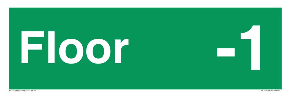 Viking Signs SB10211{1NLBr}-L41-1M Floor -1 Fire Safety Wayfinding Sign 1mm Plastic