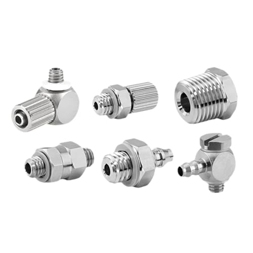 Conector de cilindro de aire M5-4, codo recto de acero inoxidable 304 para tubo de PU de 4 mm 5
