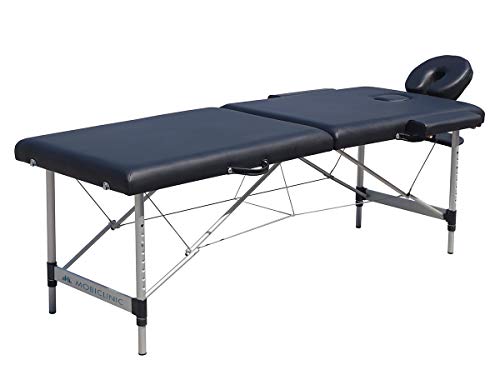 Mobiclinic, Inklapbare fysiotherapie-ligstoel, CA-01 Light, massagestoel, massagebed, hoofdsteun, aluminium en kunstleer, 186 x 60 cm, draagbaar, zwart - Image 3