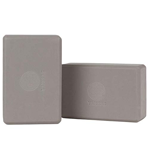 Yamkas Bloque de Yoga | 1 o 2 Piezas | Yoga Block Espuma Eva | Bloques para Ejercicio y Pilates | Ladrillo Yoga | Gris