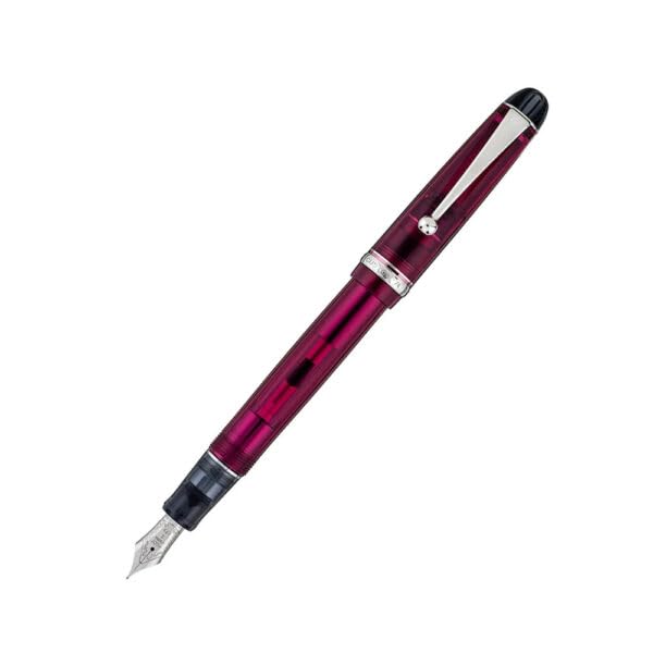 Image of Pilot CUSTOM 74 TINTED WINE RED CT FOUNTAIN PEN - 14KT GOLD RHODIUM-PLATED FINE NIB